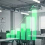 A green graph on a office