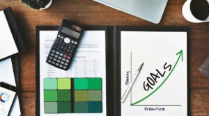 A calculator on a company document